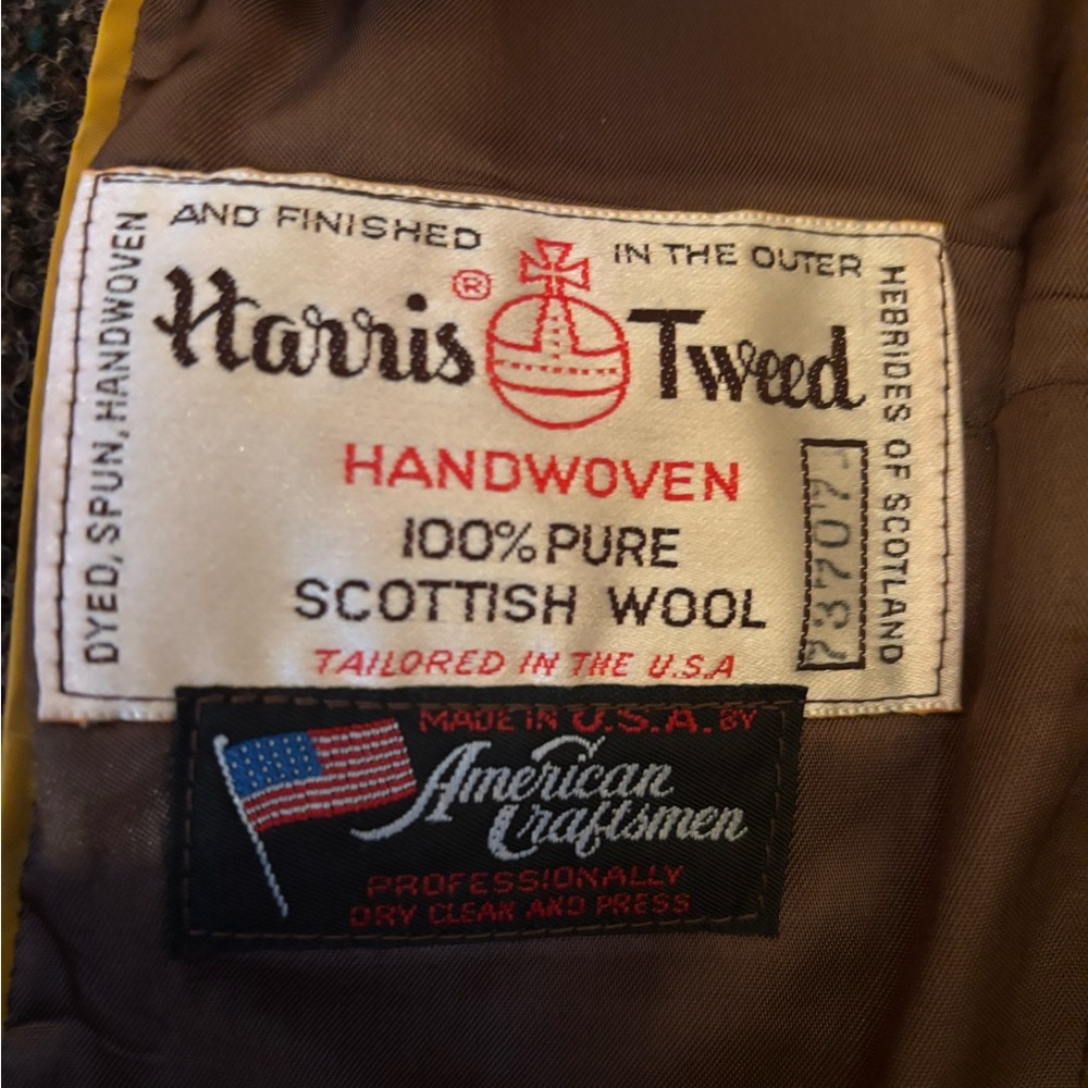 Harris Tweed Handwoven Scottish Wool Jacket
